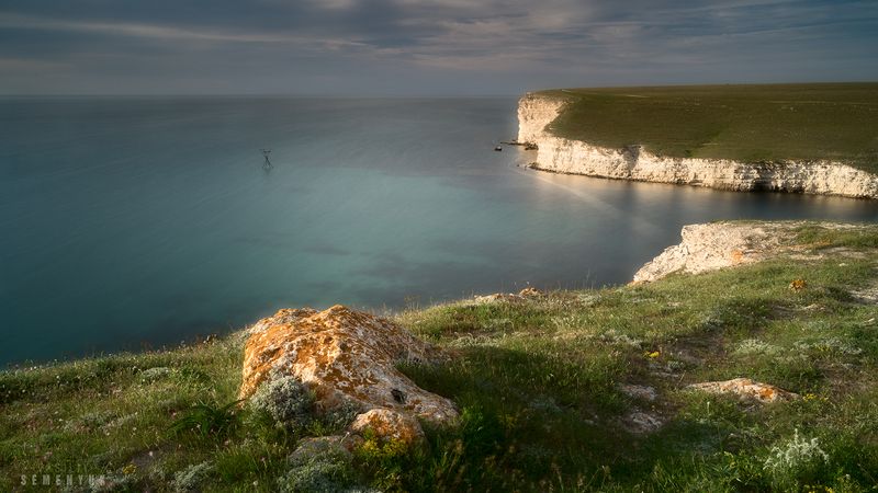 крым, джангуль, весна, море, скалы, тарханкут. Вечер на Джангулеphoto preview