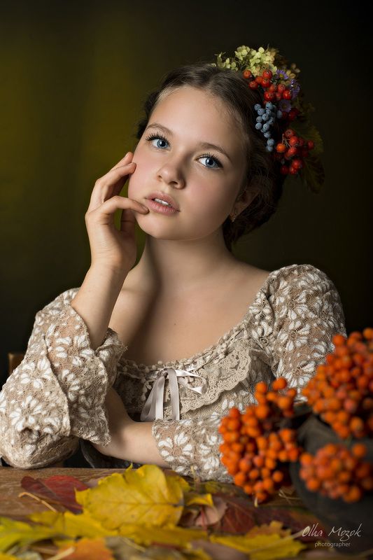 портрет, девушка, фото, фотография, Ольга Мозок, Полтава, студия, рябина, осень Аннаphoto preview