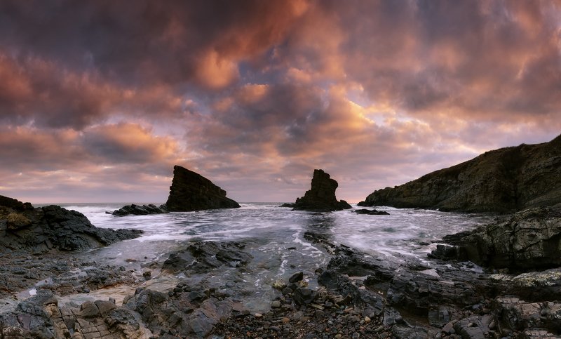 Clouds, Fineart, Golden hour, Landscape, Rocks, Sea, Seascape, Sky, Sun, Sunrise, Water, Waves Утро...photo preview