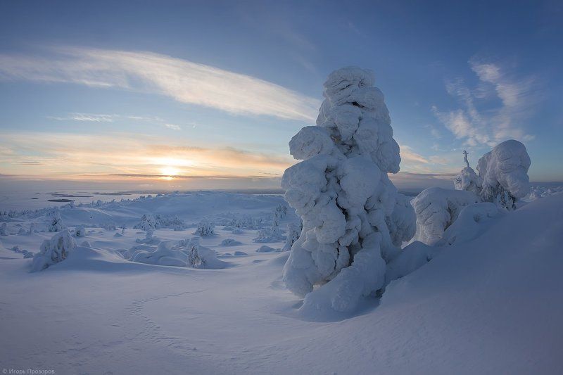 кольский полуостров, пейзаж, зима, закат В гостях у снежных великановphoto preview