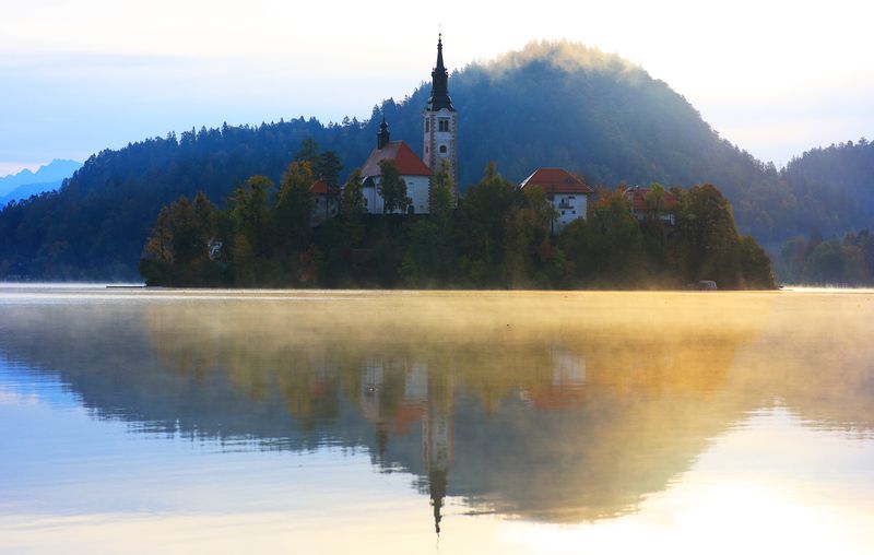 блед, озеро, словения, bled, slovenia, alps, пейзаж, триглав, альпы, озеро блед, юлийские альпы Утро на Озере Бледphoto preview