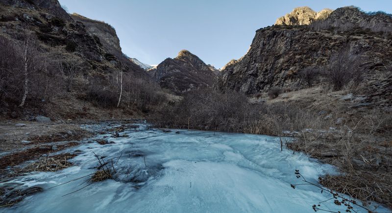 Грузия, Гвелети, река Гибаисцкали Зима в горах Грузииphoto preview