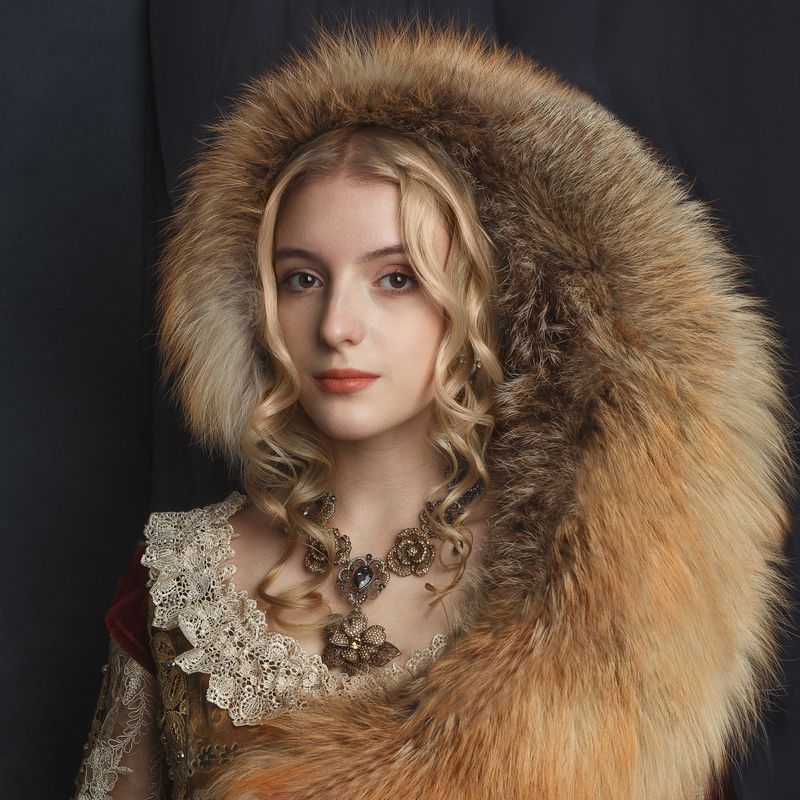 Лисичка, красивая девушка, лицо, блондинка, взгляд, цвет, печать Лисичка фото превью