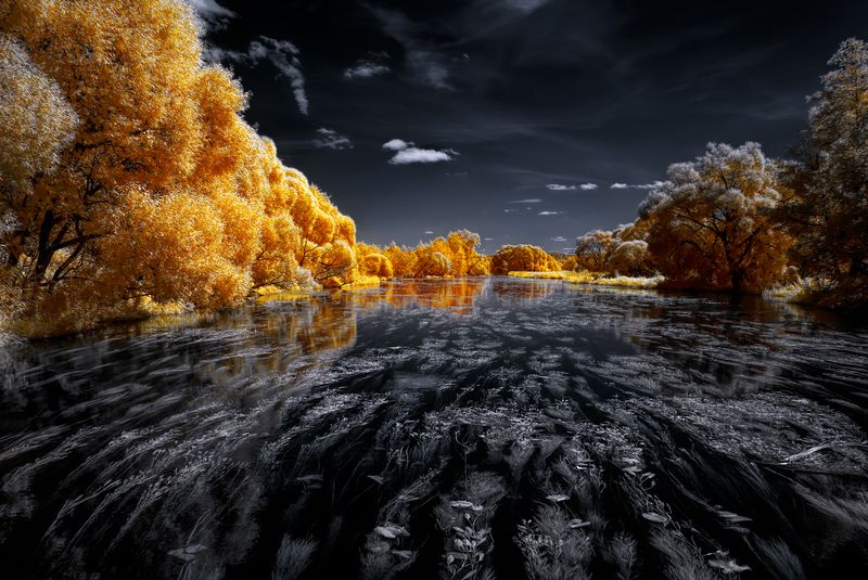 infrared,ик-фото,инфракрасное фото, инфракрасная фотография, пейзаж, лето Замирания в летних течениях фото превью