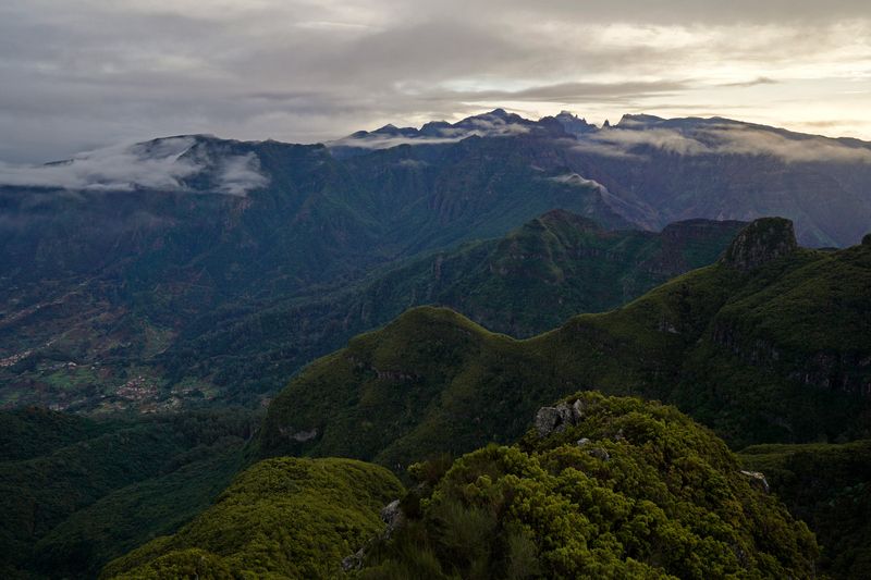 madera, island, peak, mountains , sunrise, clouds , green Maderaphoto preview