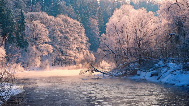 река, зима, лучёса, витебск, беларусь Рассвет за поворотомphoto preview