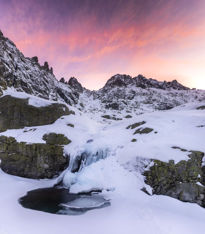 photography, mountain, winter, snow, landscape, photo, awakening, pink nature, mountains, dawn, color, colorful, landmark, mood, moddy, amazing, cool Romulusphoto preview