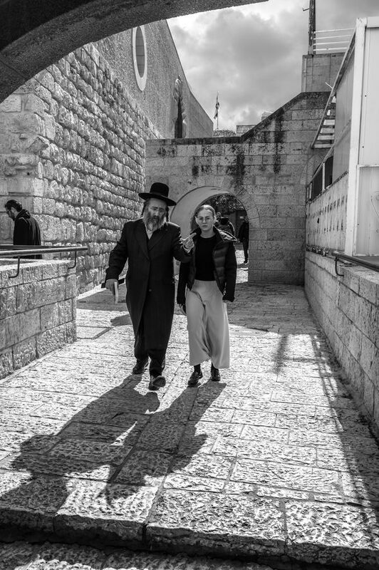Street, Israel, black and white  The conversation photo preview