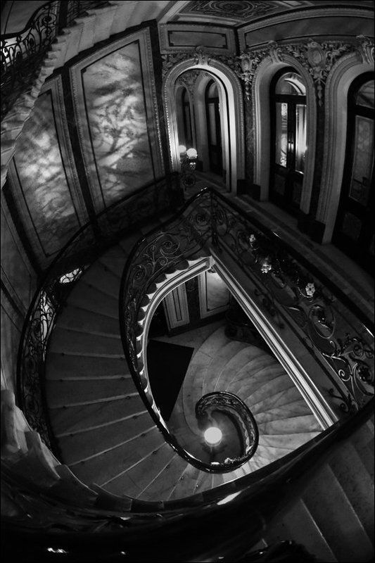 Лестница, Линии, Форма, Чёрно-белое Парадная лестницаphoto preview