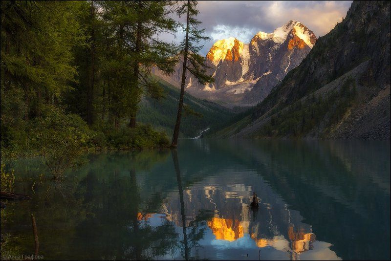 Алтай, Аня графова, Горный алтай, Горы, Закат, Северо-чуйский хребет, Шавлинское озеро Вечер на озереphoto preview