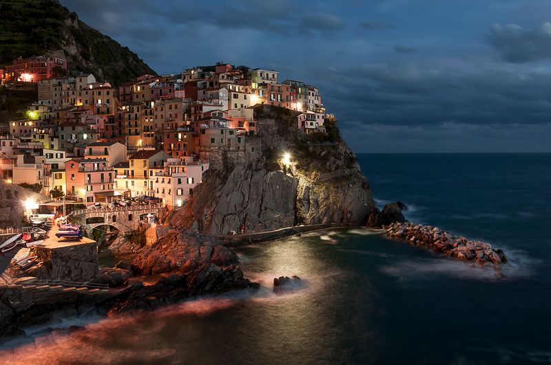 Вечер, Горы, Италия, Манарола, Море скала, Чинве-терре, Чинкве-терре Жизнь на скалеphoto preview