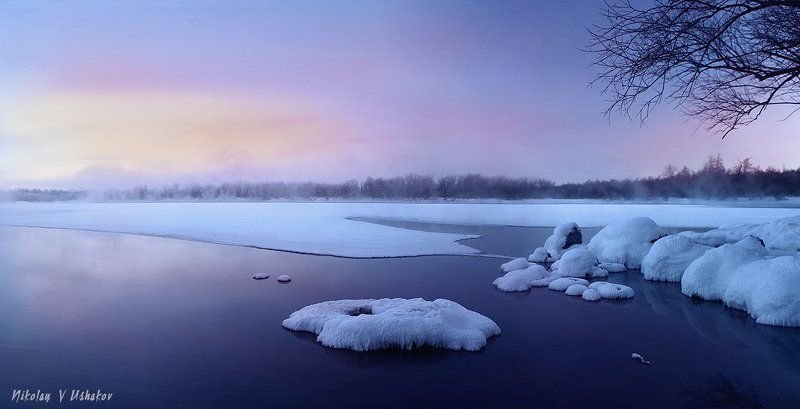 Камчатка река утро Морозное утроphoto preview