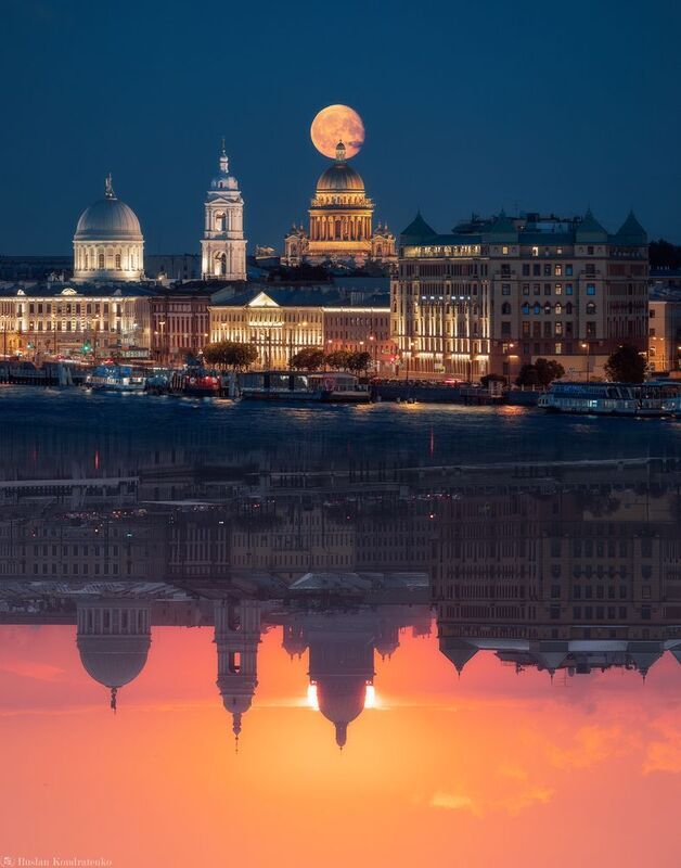 санкт-петербург, закат, прострел, луна Лунный и Солнечный Петербургphoto preview