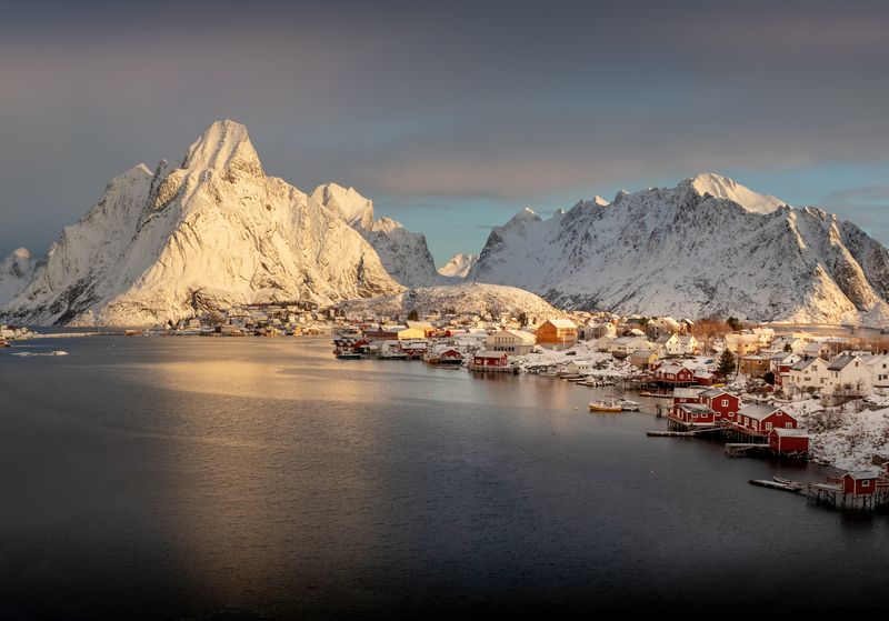 лофотены, рейне, норвегия, lofoten, rеine, norway, нд, arctic, winter on lofoten, winter on lofoten нд, арктика Утренний Рейнеphoto preview