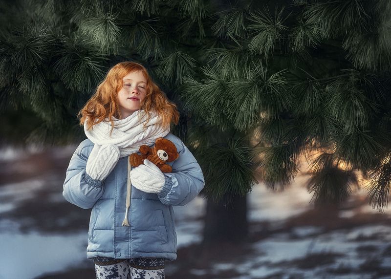 девочка, зима Скоро весна...photo preview