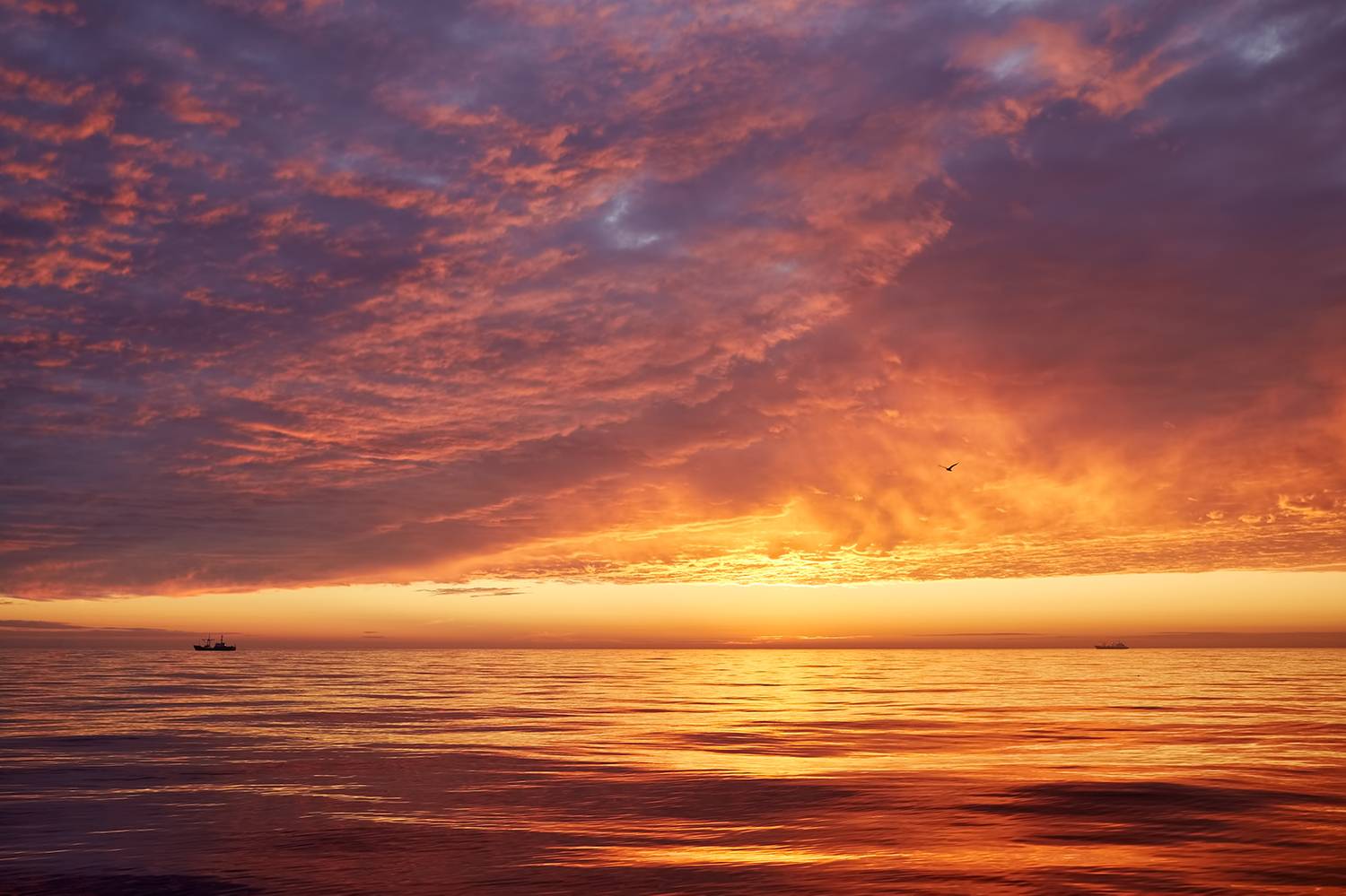 охотское море, лето, закат, штиль, небо, Евгений Паршуков