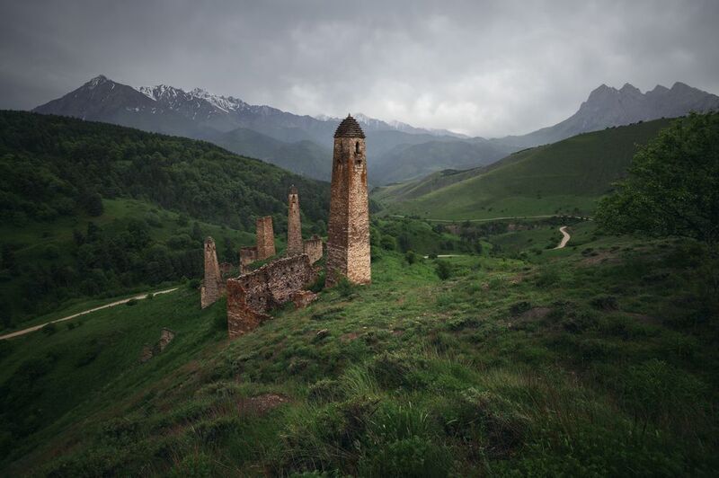 пейзаж, горы, кавказ, ингушетия, башни Каменные часовыеphoto preview