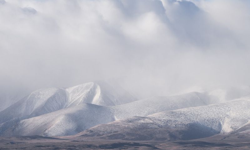 Горы, Алтай, снег, пейзаж Снежная буря в горахphoto preview