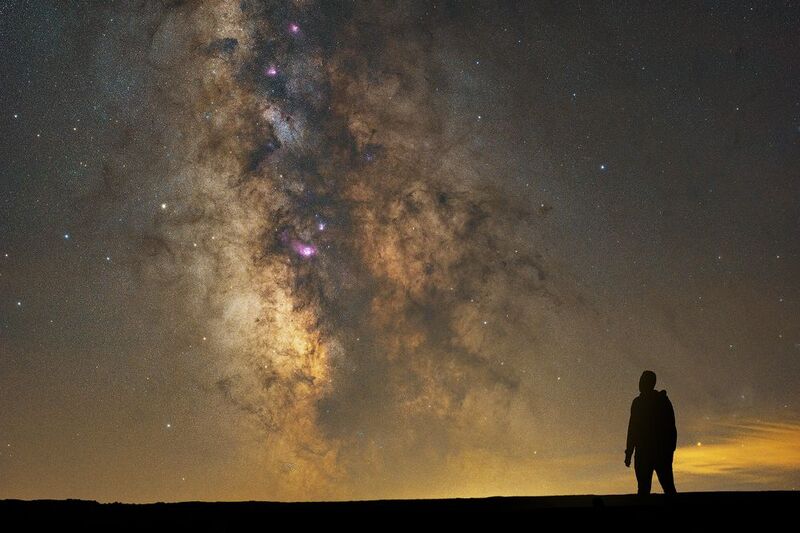 night, stars, milky way, selfie, longexposure, stacking, cosmos, sky Selfie with the Milky Wayphoto preview