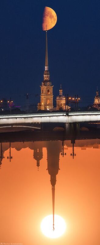 санкт-петербург, закат, прострел, луна Лунный и Солнечный Петербургphoto preview