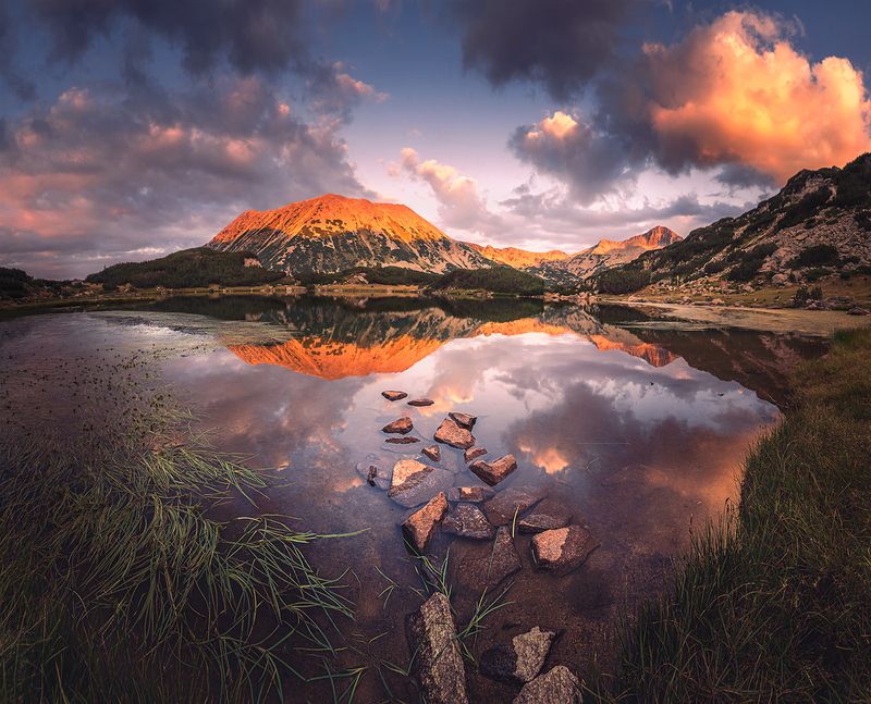 landscape, nature, scenery, summer, sunset, lake, reflection, clouds, mountain, peak, пейзаж, закат, горы, озеро To follow your dreamsphoto preview