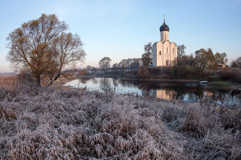 заморозки, изморозь, октябрь, храм покрова на нерли, храм покрова на нерли октябрь Первые заморозкиphoto preview