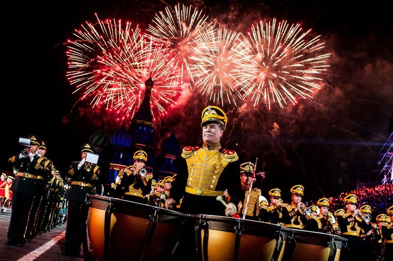 Спасская башня, красная площадь, салют, fireworks, drums, spasskaya tower, red square Салют и барабаныphoto preview