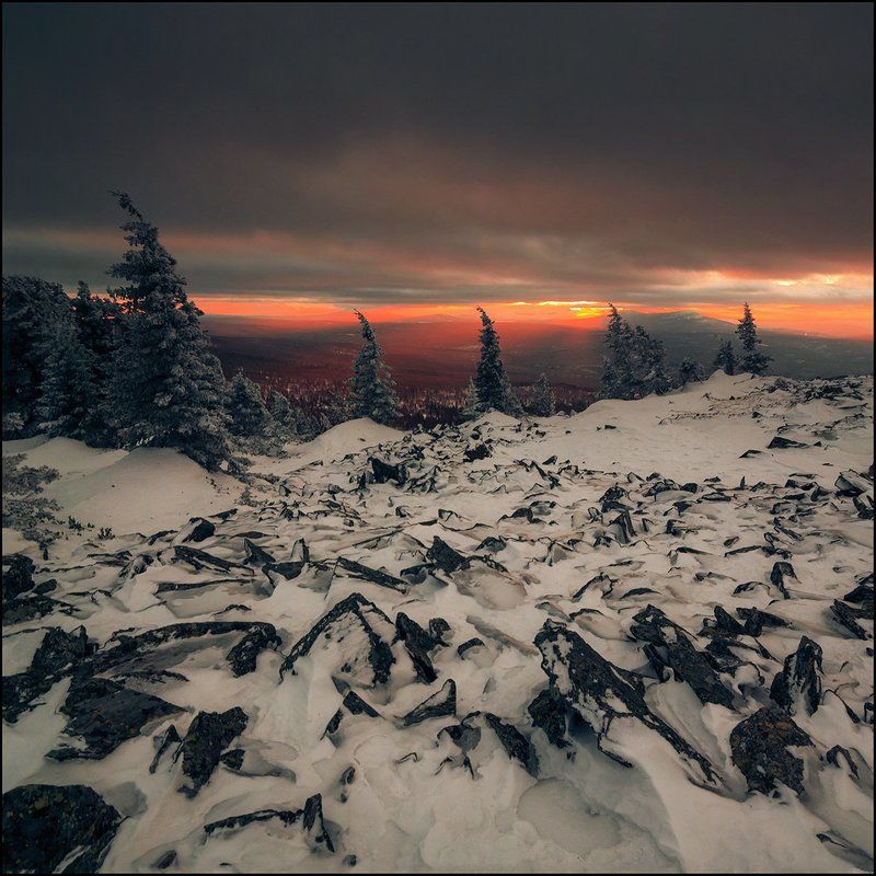 Закат, Зима, Урал Один зимний закатphoto preview