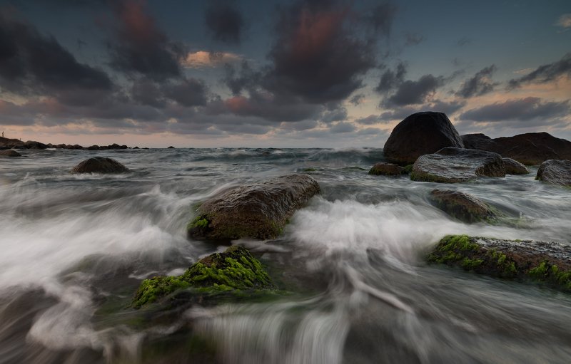 Bulgaria, Clouds, Fineart, Golden hour, Landscape, Natural light, Nature, Rocks, Sea, Seascape, Sky, Sunset, Water, Waves Stormy sunsetphoto preview