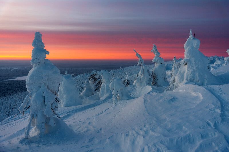 рассвет, утро, колчим, зима, пейзаж, снег Ветреный рассветphoto preview