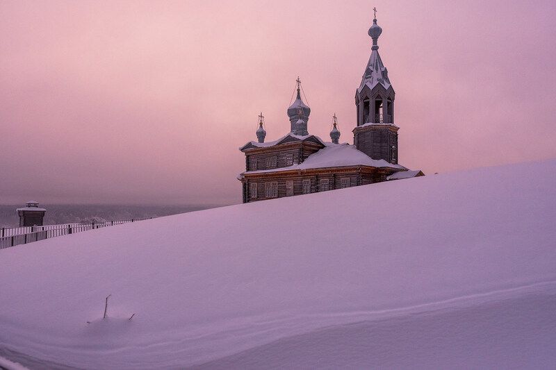 рассвет, утро, тишина, храм, церковь, снег, пейзаж, архитектура Тишина рассветаphoto preview
