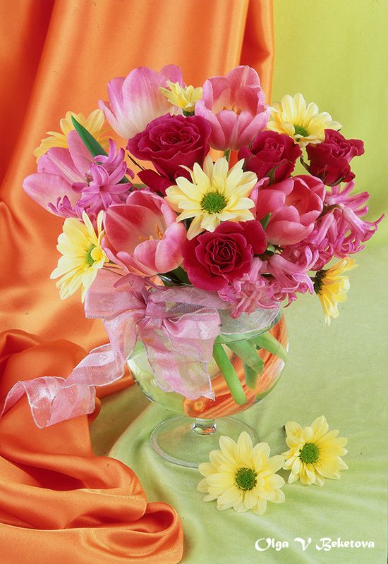 цветы, натюрморт, букет Весеннее настроениеphoto preview