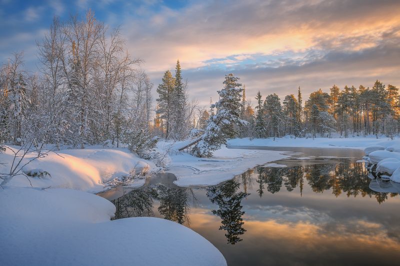 Кольский п-ов  Незасыпающая речка.... photo preview