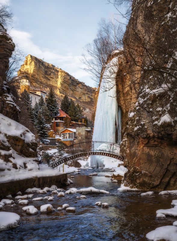 кавказ, кмв, кавказские минеральные воды, горы, зима, кчр, карачаево-черкесия, waterfall, водопады, водопад Стеклянные струиphoto preview