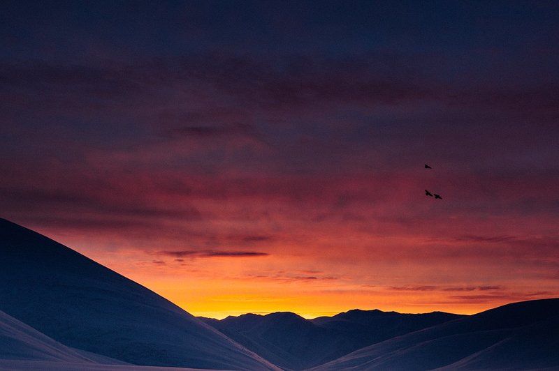 небо, рассвет Пожар на заре дняphoto preview