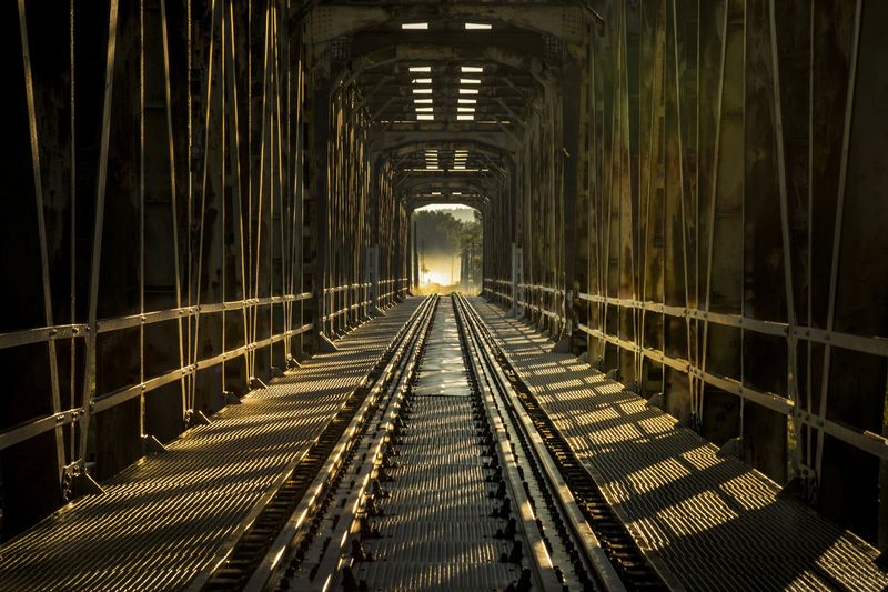 Horizontal, Railroad, Transportation, Architecture, Day, Travel, Railway, Metal  Old, Steel, Bridge Bridge фото превью