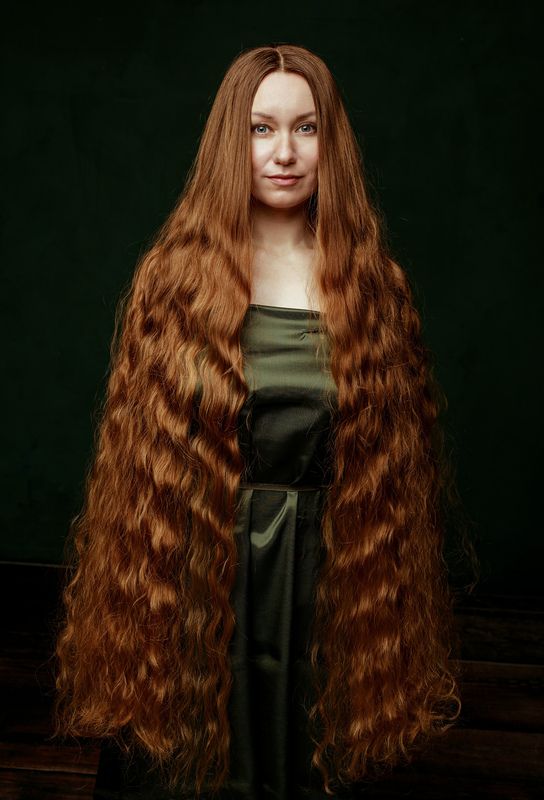 портрет, девушка, длинноволосая, рыжая, рапунцель, женщина, женский Рапунцель фото превью