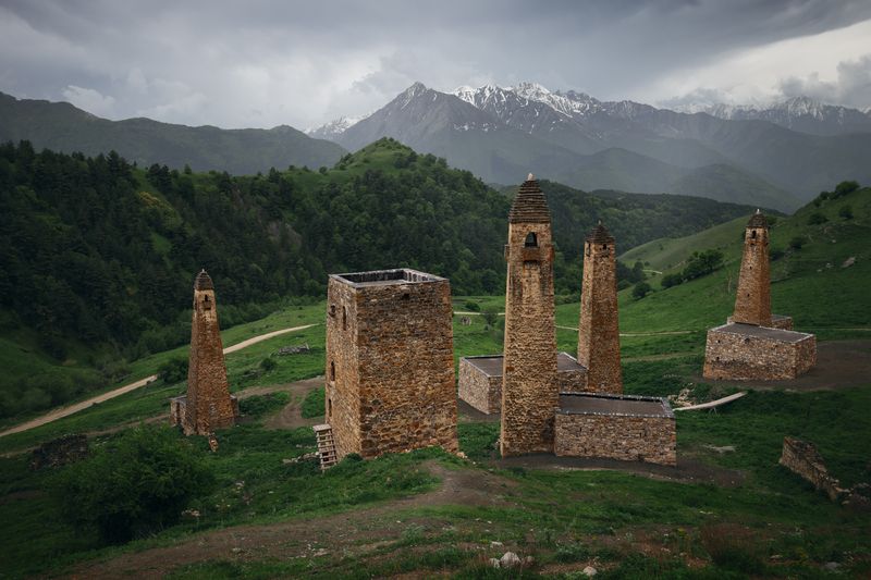 пейзаж, башни, кавказ, ингушетия, горы Башниphoto preview