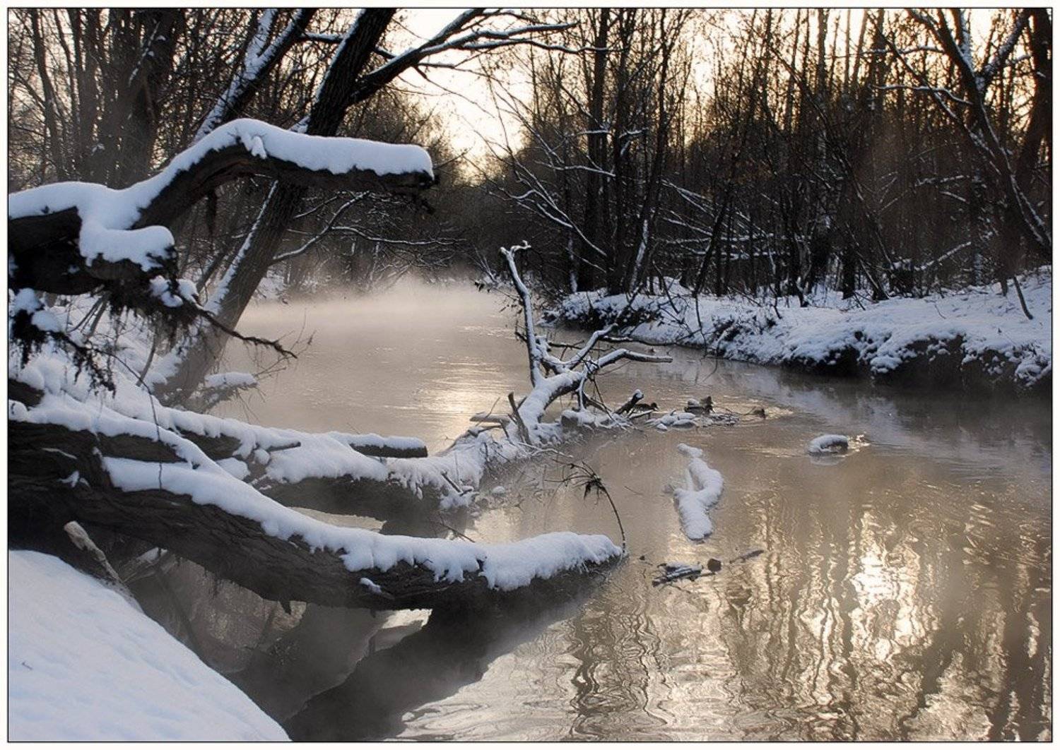 Про туман в минус 20. Автор: Юлия пейзаж, туман, река, зима, мороз, Юлия