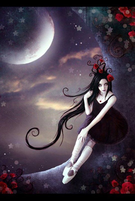 луна, розы, звезды, готика ...moon flowersphoto preview