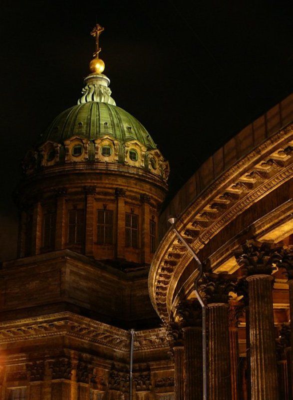 собор, казанский, питер, ночь, крест, купол, санкт-петербург Казанский Соборphoto preview