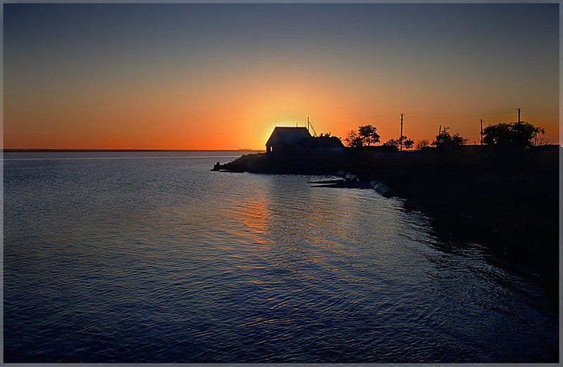 рыбалка, закат, природа Дом рыбакаphoto preview