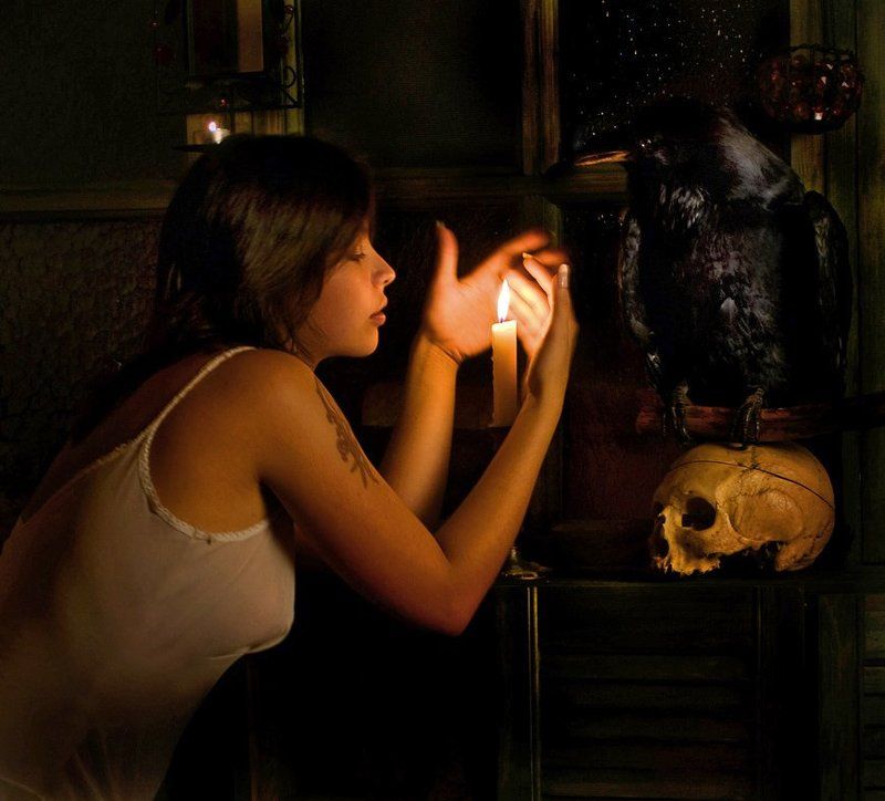 модель, -, соня Девушка, череп, воронphoto preview