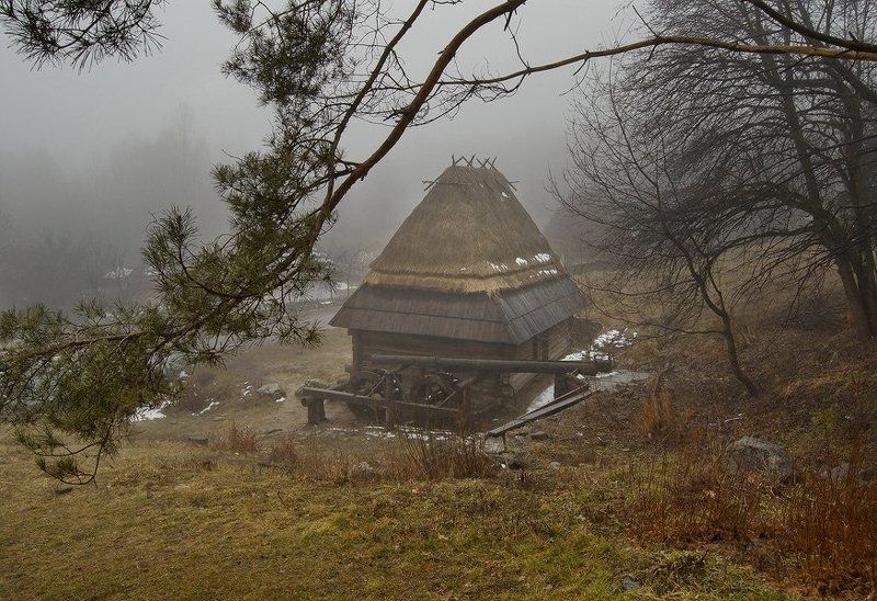 туман, пирогово под мартовским туманом ...photo preview