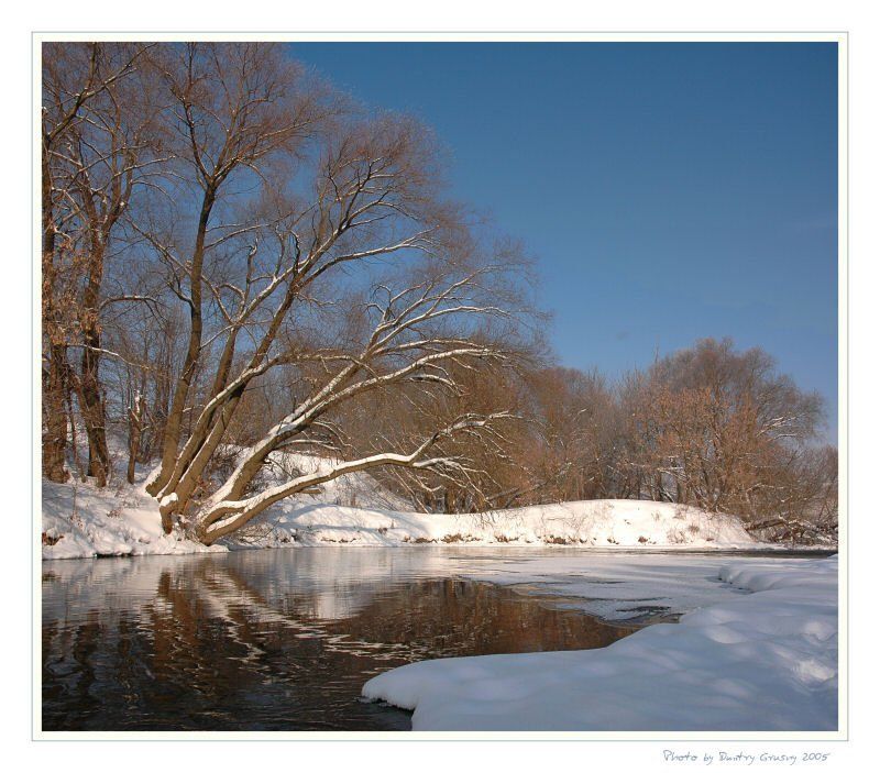 зима, пейзаж, нара, серпухов Простая зимняя открытка ...photo preview
