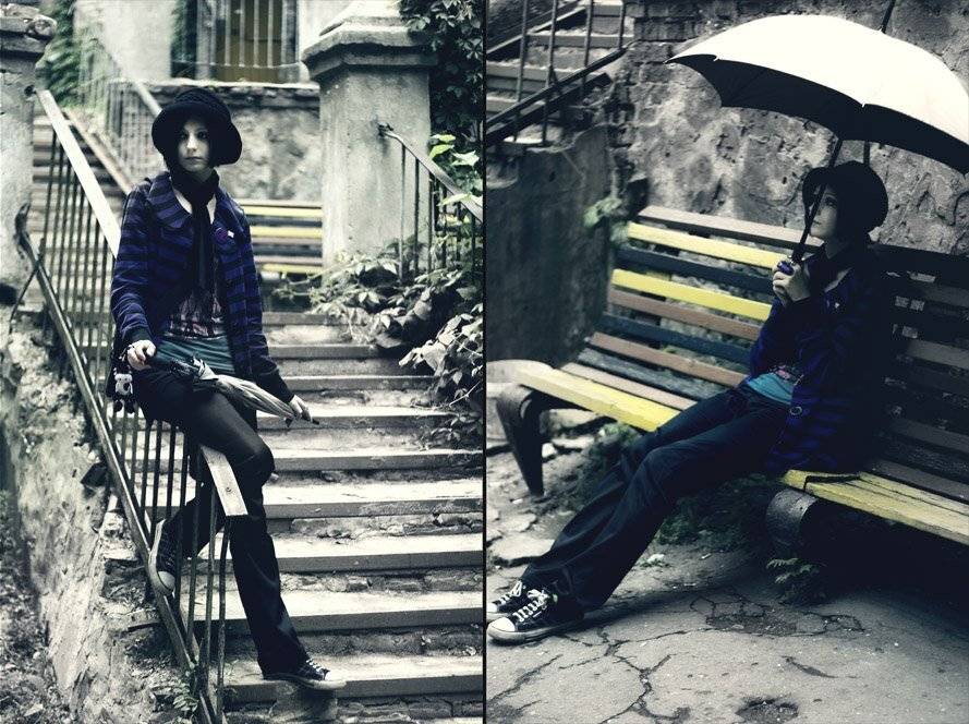 Сезон дождей, зарисовка 2. Автор: Александр Ёж дождь, лето, зонт, девушка, лестница, воронеж, Александр Ёж