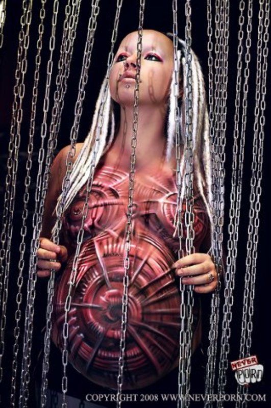 neverporn, 10ый месяц, pushba, беременность, боди-арт, аэрография, салон экстрим-арт Гигерphoto preview