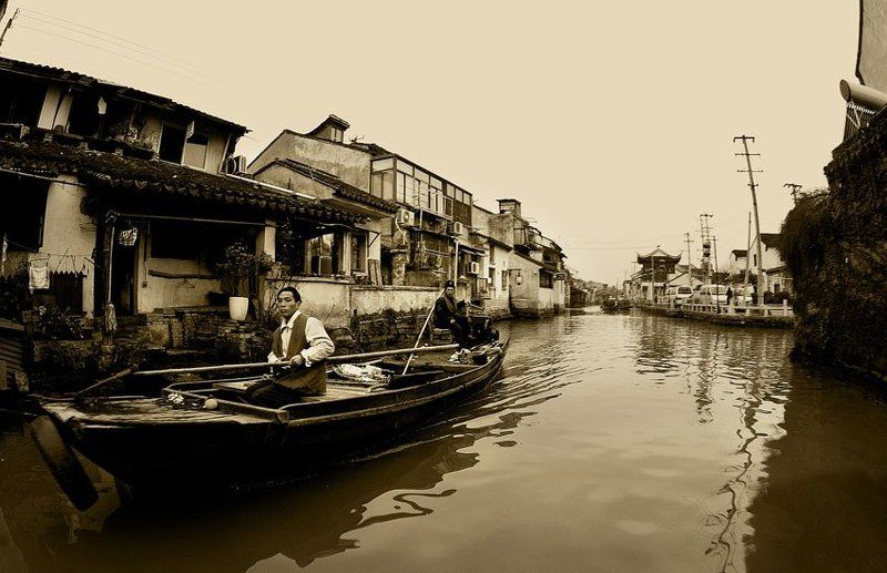китай, сучжоу, китайская венеция, лодка Ожившая История...photo preview