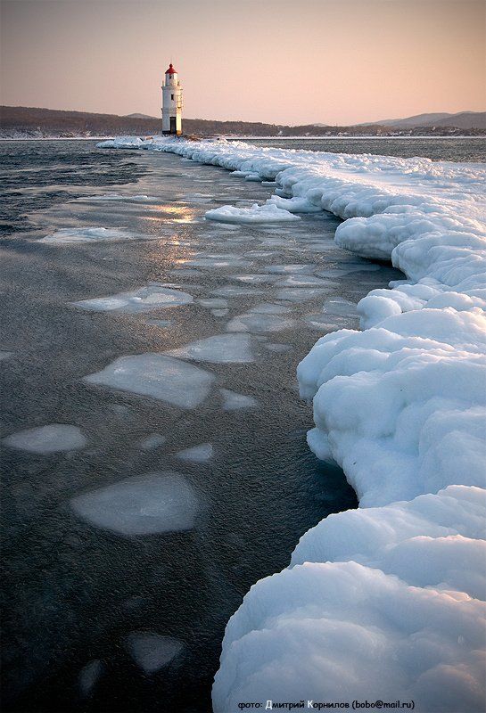 маяк, токаревский, владивосток, море, закат, лёд, фотосайт, северные, земли ***photo preview
