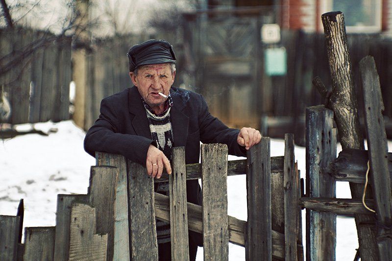 дед, старость, жизнь, деревня, зима Дедphoto preview